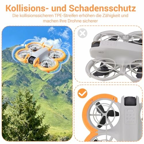 Drohne mit Kollision- und Schadensschutz