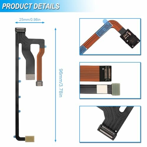 Flexkabel-Verbinder mit Abmessungen.