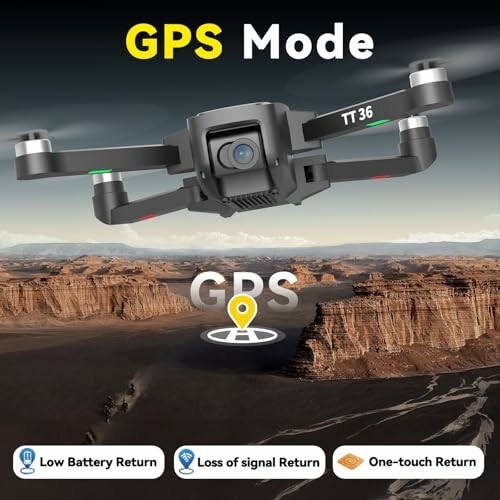 Drohne im GPS-Modus über Canyon