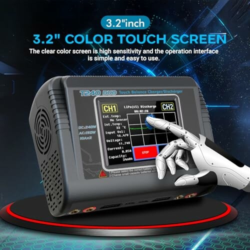 3.2 Zoll Farb-Touchscreen-Batterieladegerät